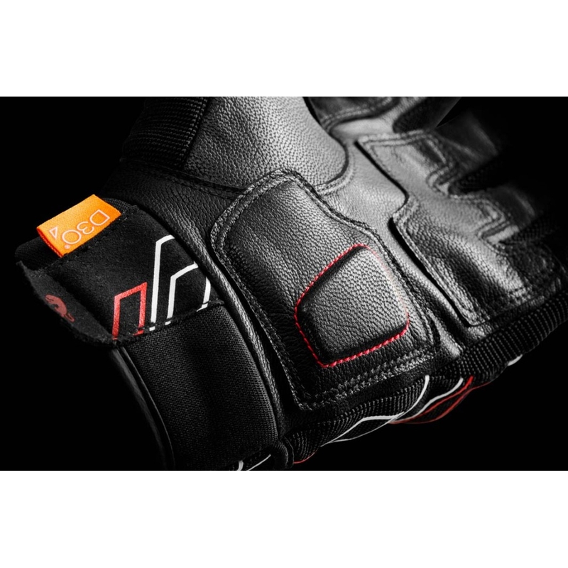 Guanti da moto Furygan Jet Neon D3O nero-bianco-rosso