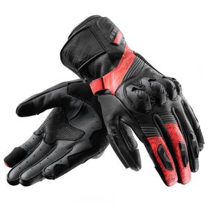 Guanti da moto Rebelhorn Viper nero-grigio-rosso fluo