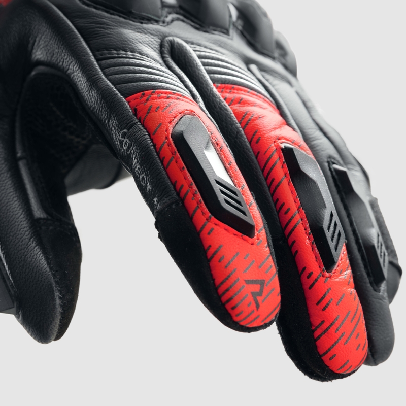 Guanti da moto Rebelhorn Viper nero-grigio-rosso fluo