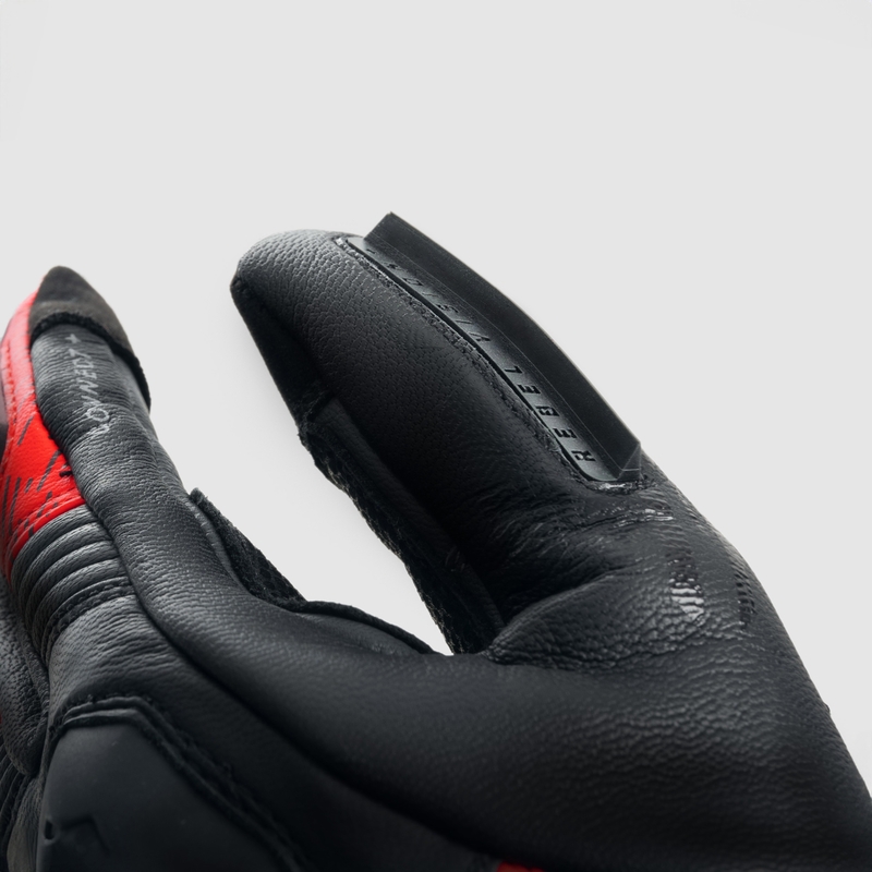 Guanti da moto Rebelhorn Viper nero-grigio-rosso fluo