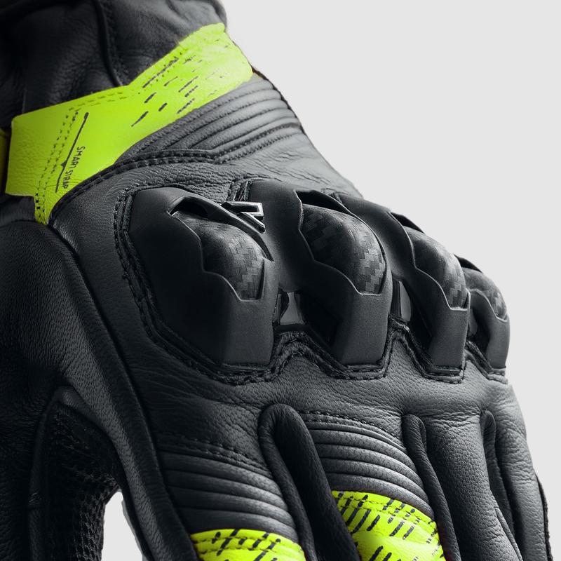 Guanti da moto Rebelhorn Viper nero-grigio-giallo fluo