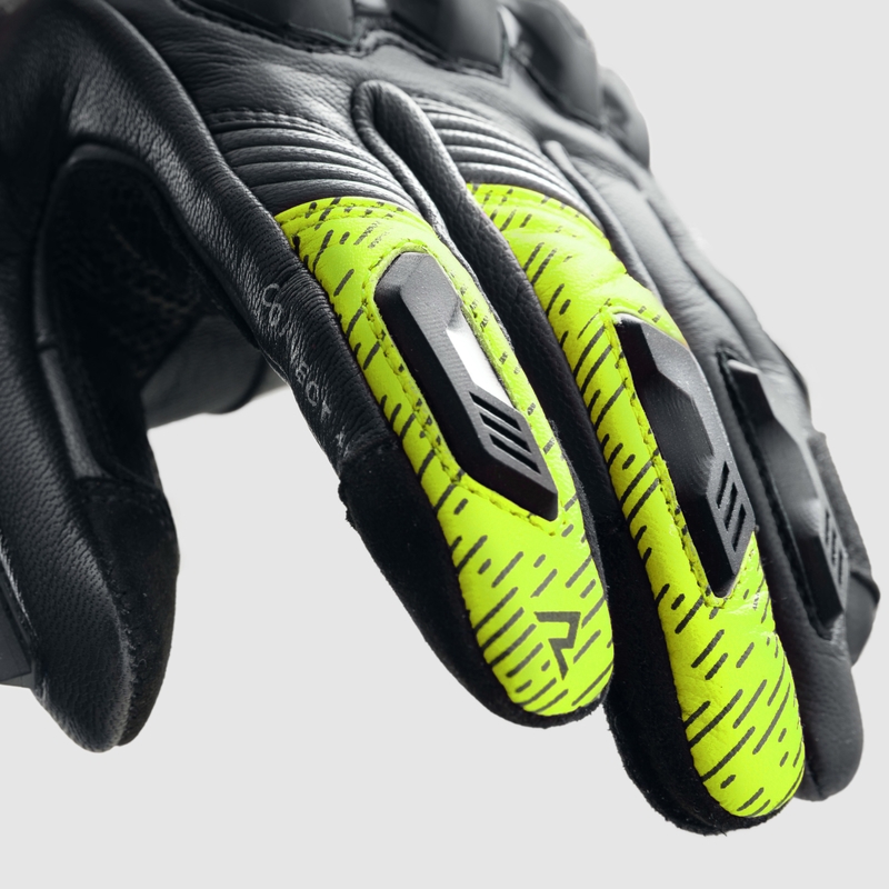 Guanti da moto Rebelhorn Viper nero-grigio-giallo fluo