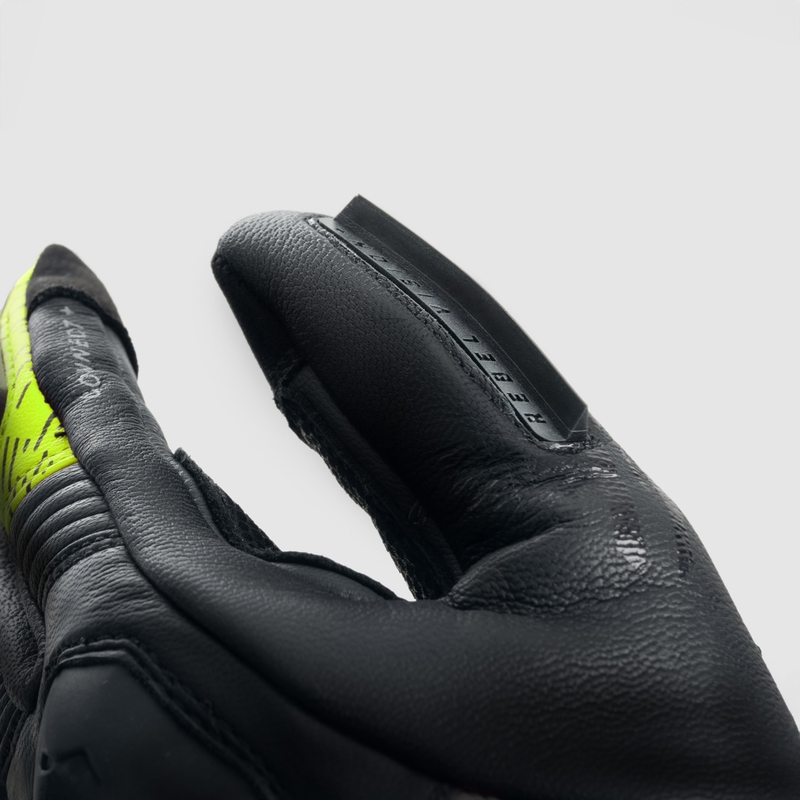 Guanti da moto Rebelhorn Viper nero-grigio-giallo fluo