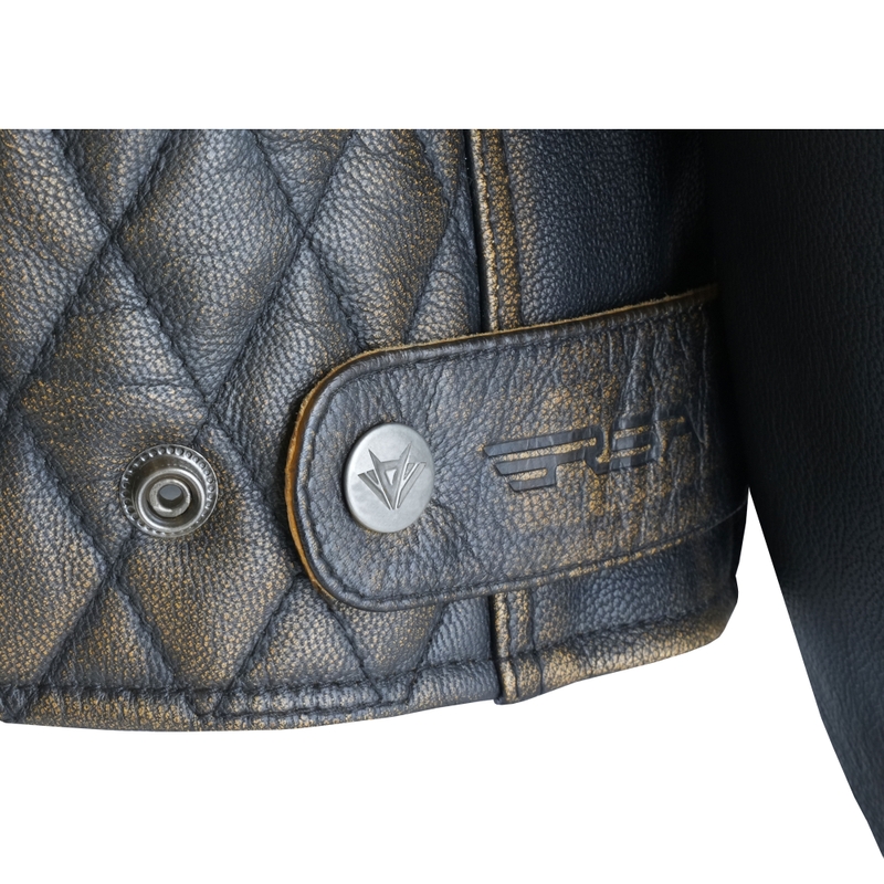 Giacca da motociclista in pelle marrone vintage RSA