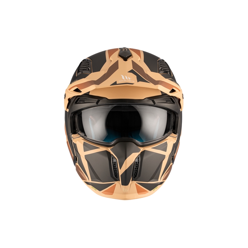 Casco jet MT Streetfighter SV S P1R B9 nero-marrone-beige