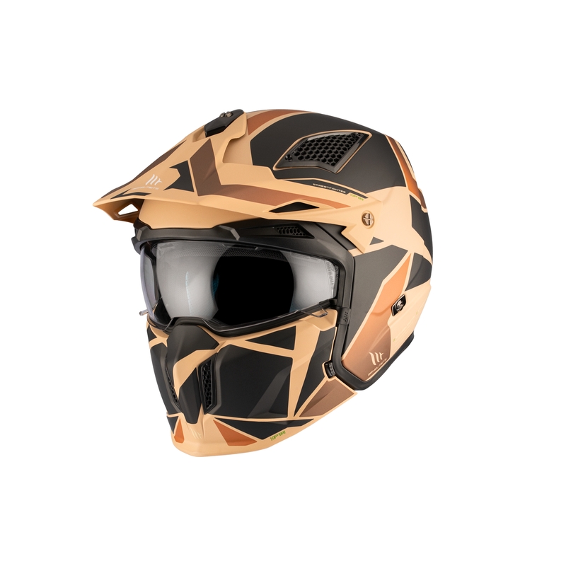 Casco jet MT Streetfighter SV S P1R B9 nero-marrone-beige