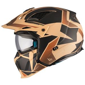Casco jet MT Streetfighter SV S P1R B9 nero-marrone-beige