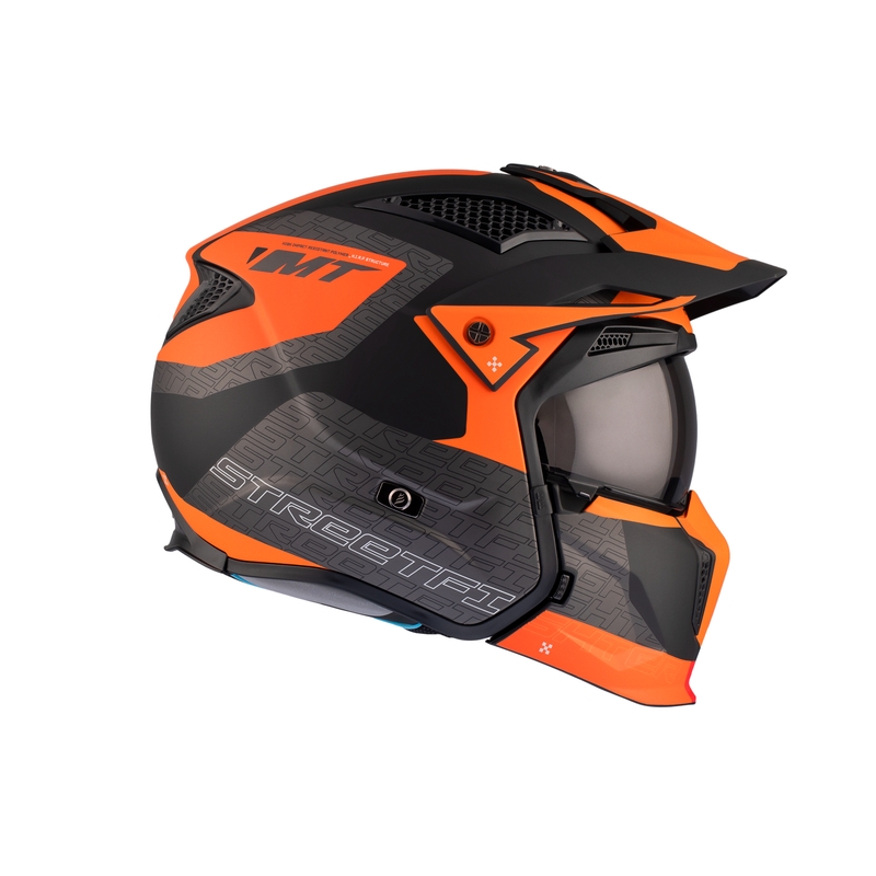 Casco aperto con maschera MT Streetfighter SV Totem B4 nero-grigio-arancio