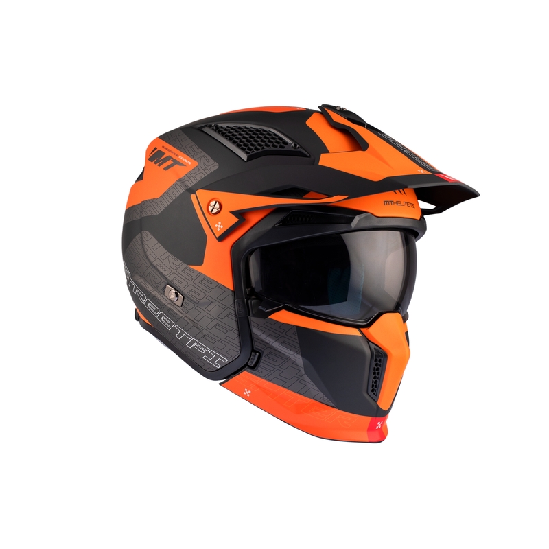 Casco aperto con maschera MT Streetfighter SV Totem B4 nero-grigio-arancio