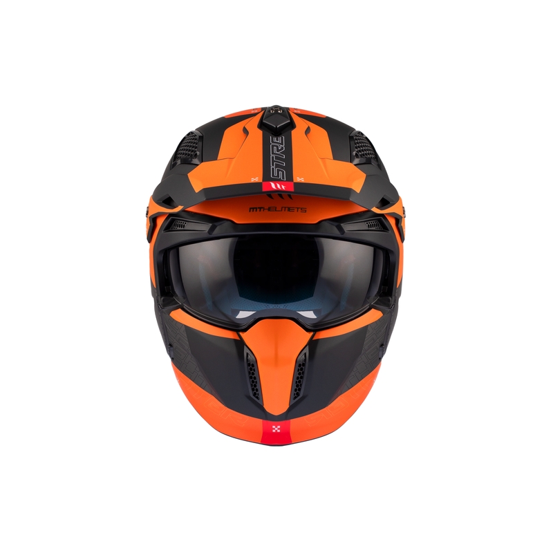 Casco aperto con maschera MT Streetfighter SV Totem B4 nero-grigio-arancio