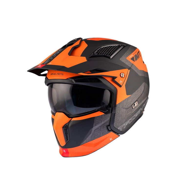 Casco aperto con maschera MT Streetfighter SV Totem B4 nero-grigio-arancio