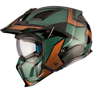 Casco aperto con maschera MT Streetfighter SV S P1R A9 nero-marrone-verde Saldi