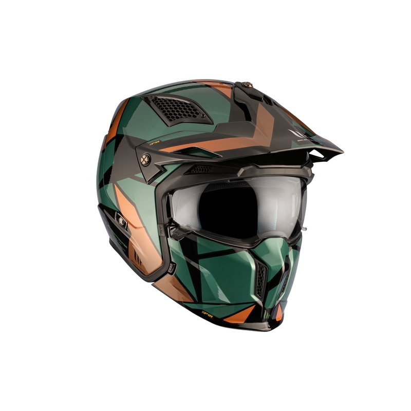 Casco aperto con maschera MT Streetfighter SV S P1R A9 nero-marrone-verde Saldi