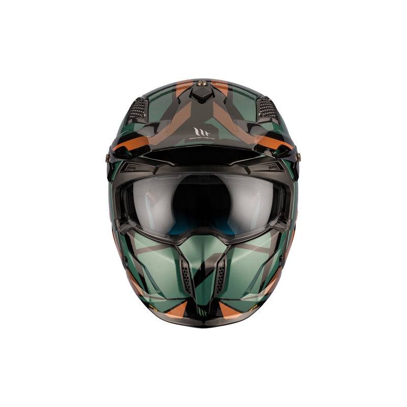 Casco aperto con maschera MT Streetfighter SV S P1R A9 nero-marrone-verde Saldi