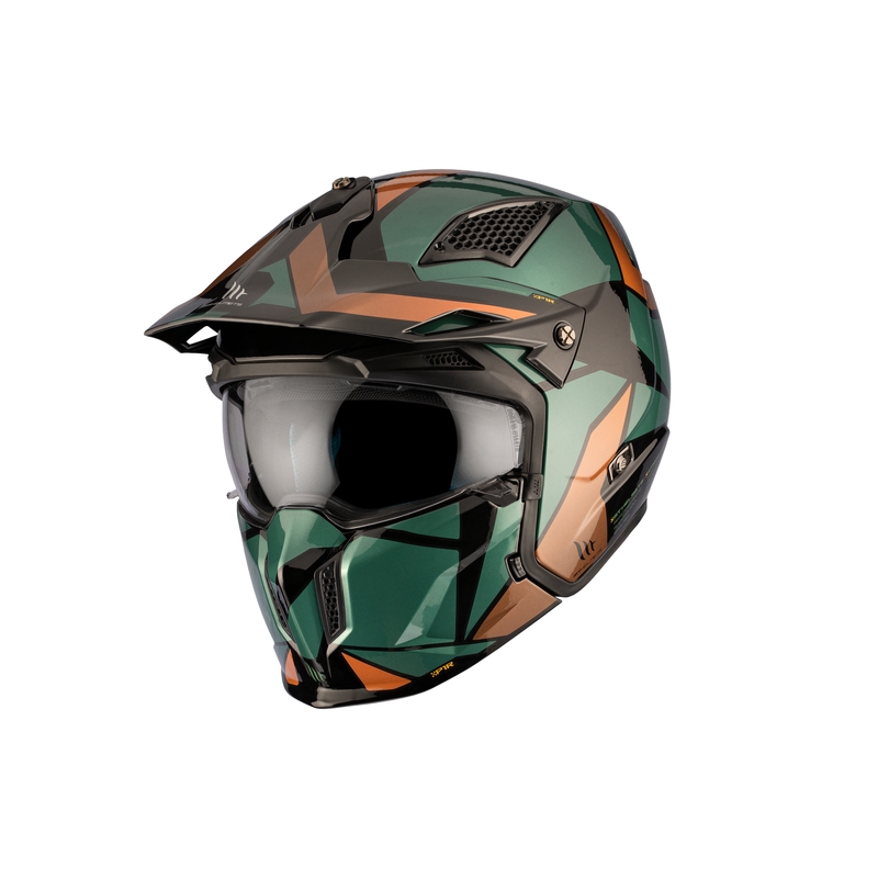 Casco aperto con maschera MT Streetfighter SV S P1R A9 nero-marrone-verde Saldi