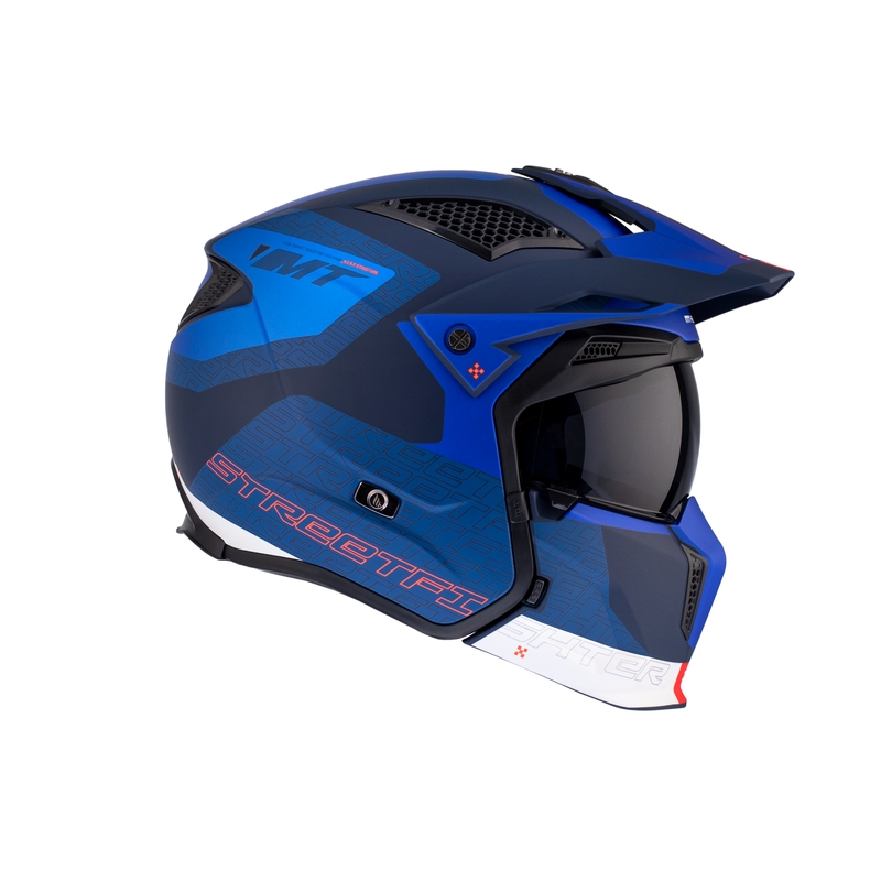 Casco aperto con maschera MT Streetfighter SV Totem C17 bianco-blu