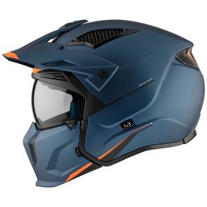 Casco jet con maschera MT Streetfighter SV S Solid A7 blu opaco