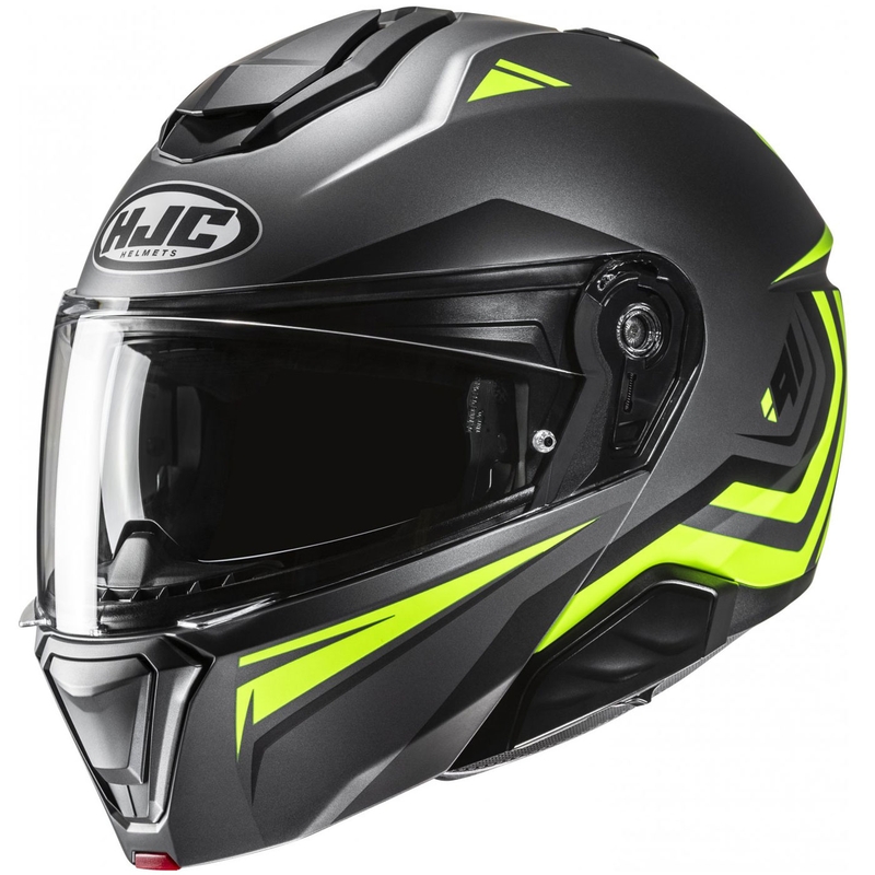 Casco moto apribile HJC i91 Tricus MC3HSF nero-giallo fluo
