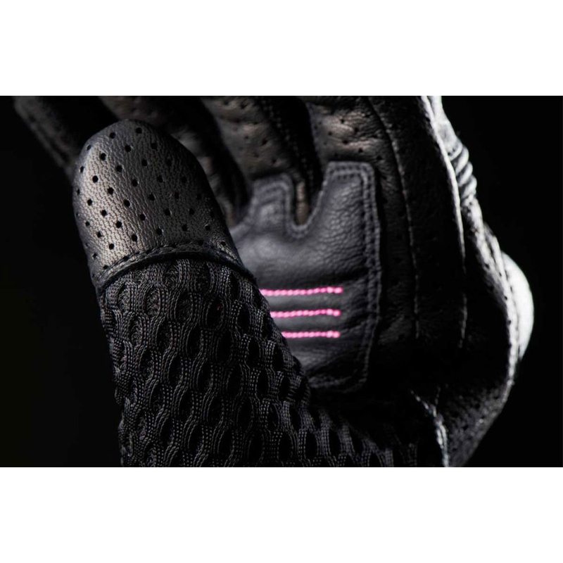 Guanti da moto da donna Furygan TD Air Lady nero-bianco-rosa