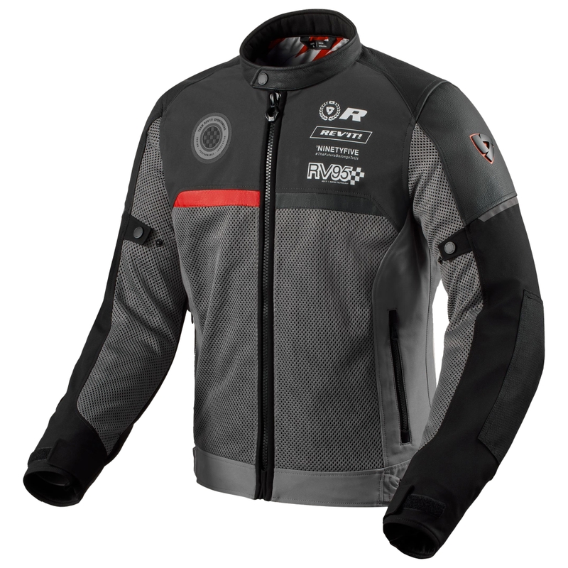 Giacca da moto Revit Swiftblade nera-rossa