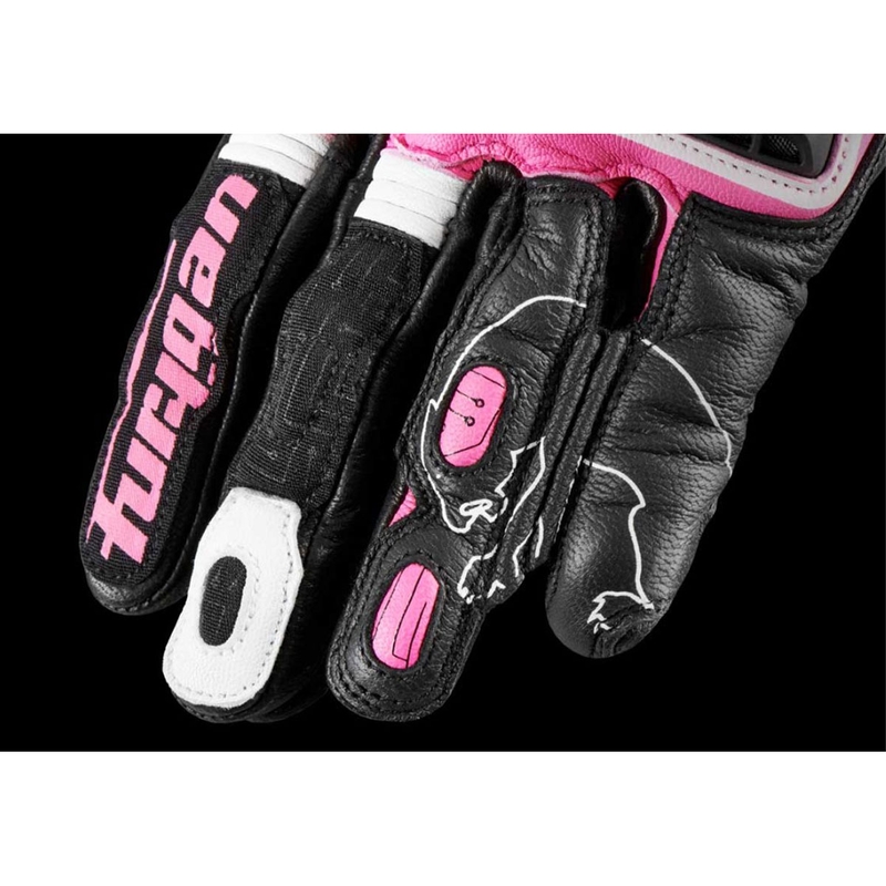 Guanti da moto da donna Furygan Styg 15 Lady nero-rosa