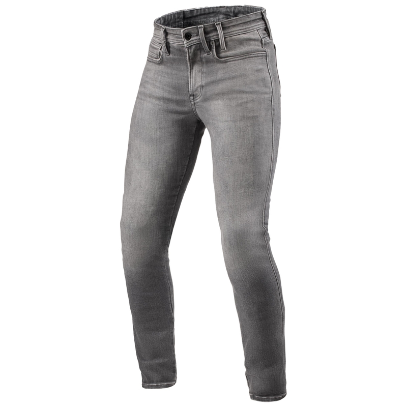 Jeans da moto Revit Piston 3 Skinny, grigio lavato