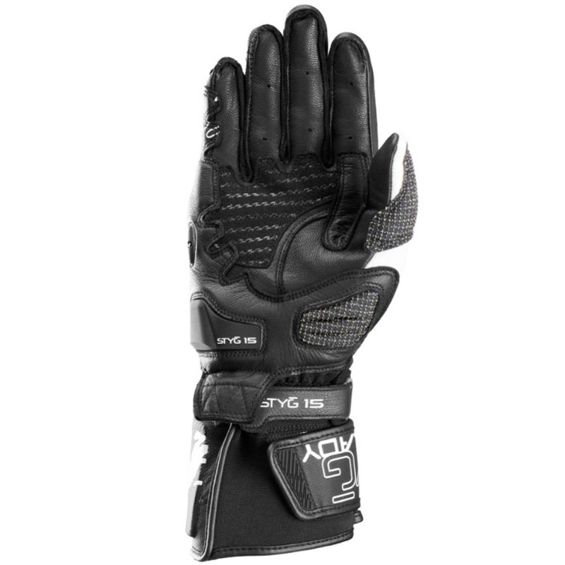 Guanti da moto da donna Furygan Styg 15 Lady nero-bianco