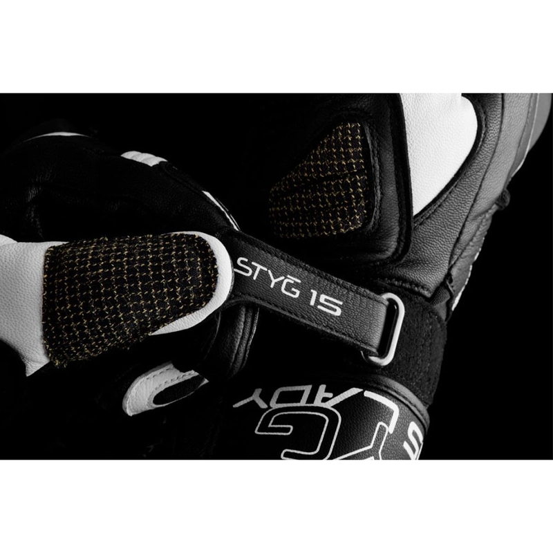 Guanti da moto da donna Furygan Styg 15 Lady nero-bianco