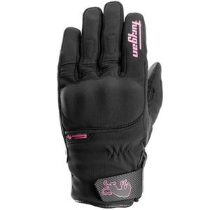 Guanti da moto da donna Furygan Jet Lady All Season D3O® Evo nero-rosa