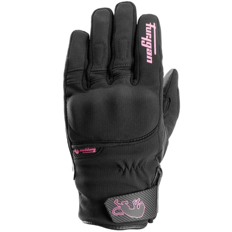 Guanti da moto da donna Furygan Jet Lady All Season D3O® Evo nero-rosa