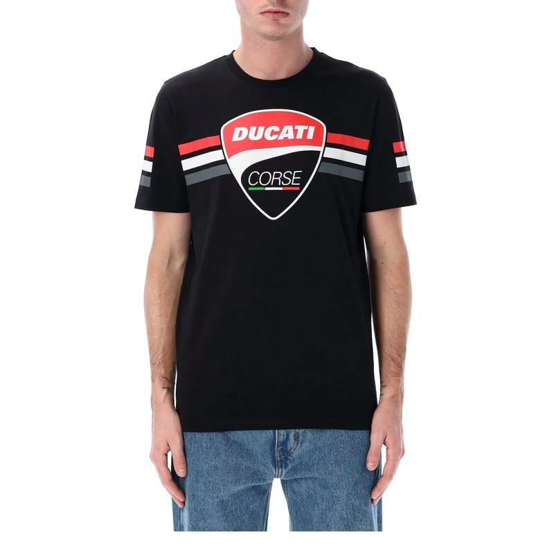 Maglietta Ducati Stripes Badge nera