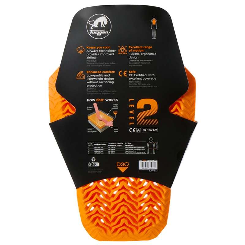 Protezione per la schiena Furygan Full Back Fury D3O® EVO