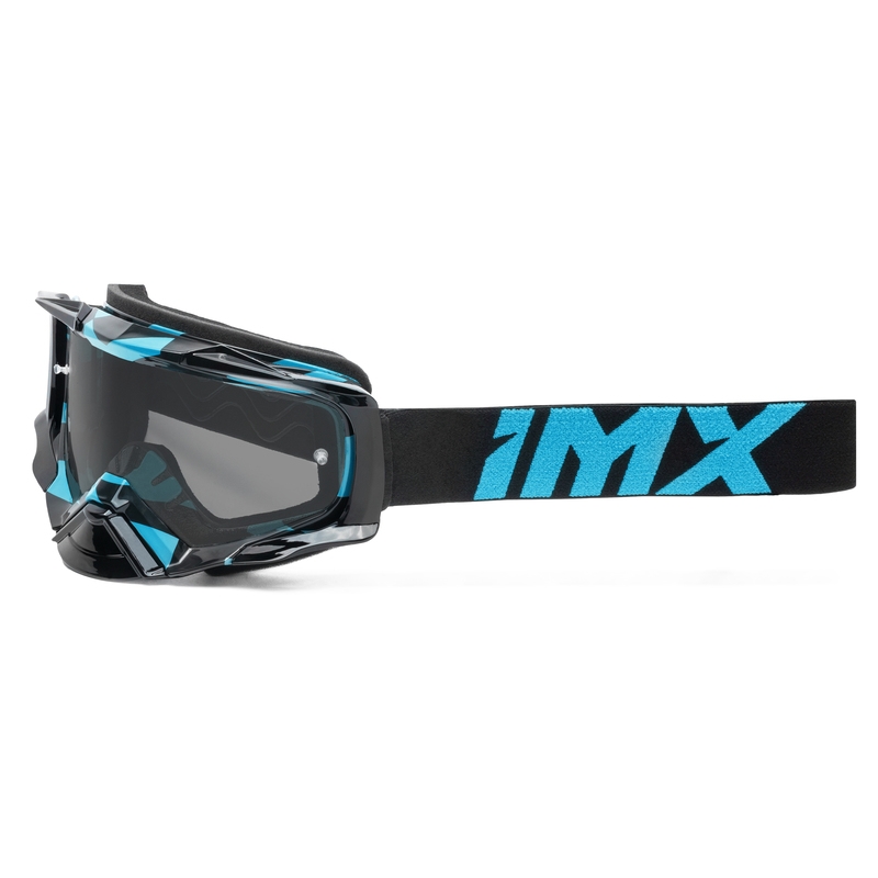 Occhiali da motocross iMX Dust Graphic nero-blu con plexiglass trasparente