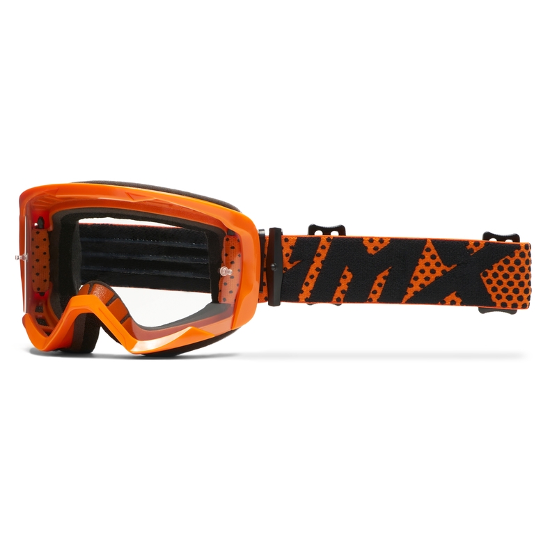 Occhiali da moto iMX Endurance Flip arancioni con plexiglass trasparente