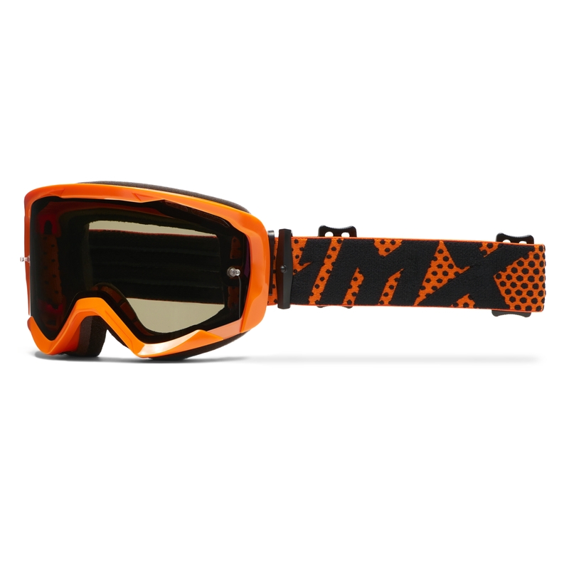 Occhiali da moto iMX Endurance Flip arancioni con plexiglass trasparente