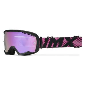 Occhiali da moto iMX Endurance Flip neri-rosa con plexiglass iridium
