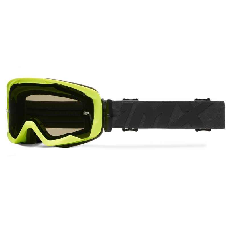 Occhiali da moto iMX Endurance Flip giallo fluo-nero con plexiglass trasparente