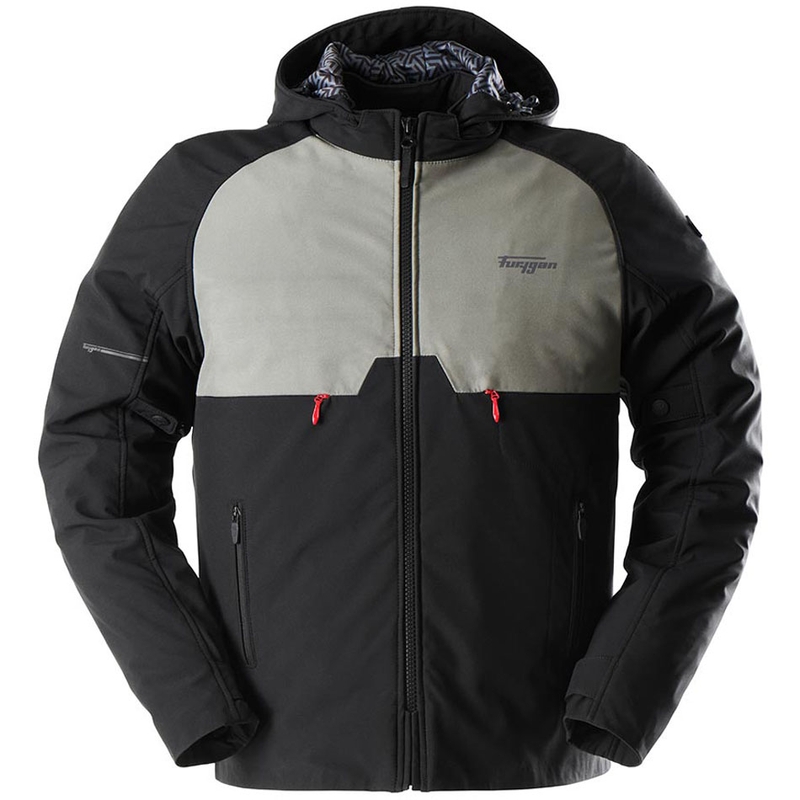 Giacca da motociclista Furygan Addax nera-verde kaki