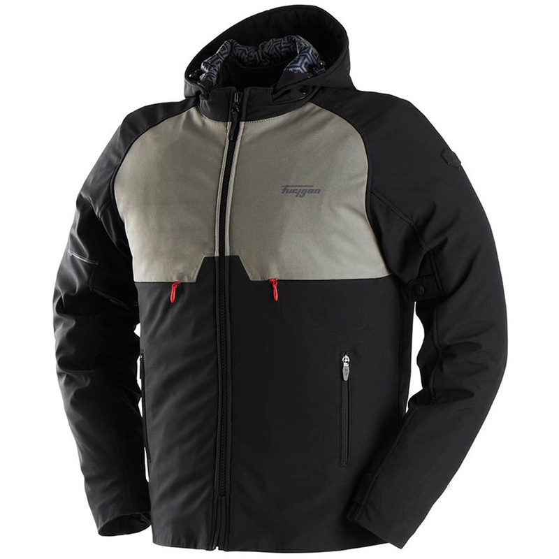Giacca da motociclista Furygan Addax nera-verde kaki
