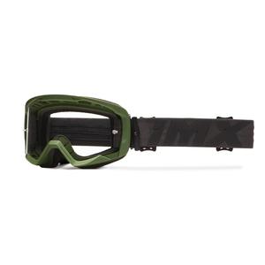 Occhiali da moto iMX Endurance Flip verde-nero con plexiglass trasparente