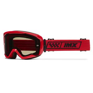 Occhiali da moto iMX Endurance Race rosso-rosso con plexiglass fumé