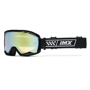 Occhiali da moto iMX Endurance Race neri-bianchi con plexiglass iridium