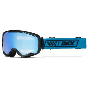 Occhiali da moto iMX Endurance Race nero-blu con plexiglass iridium
