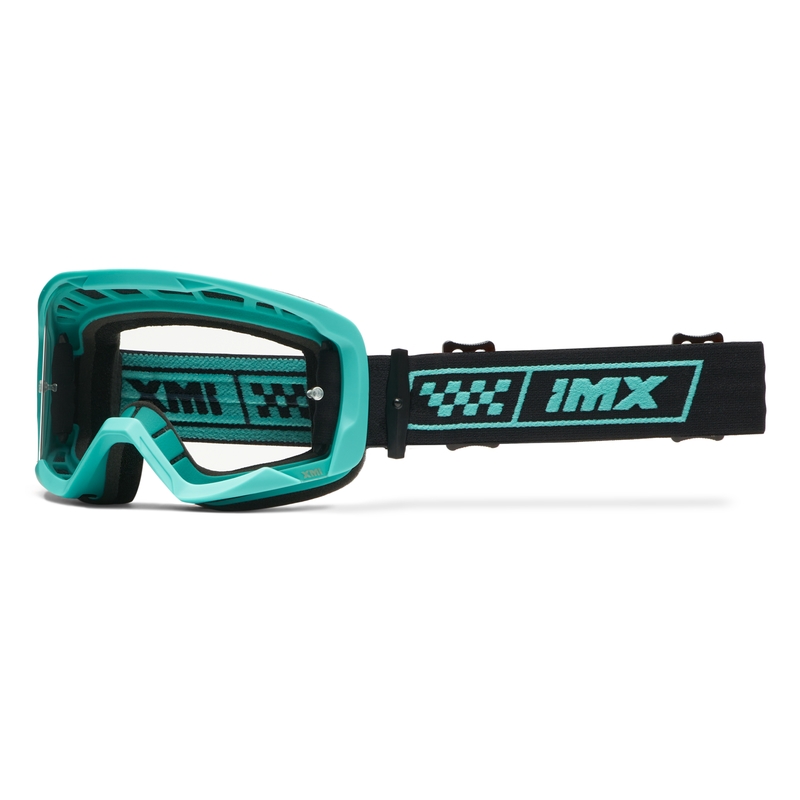 Occhiali da moto iMX Endurance Race turchese-nero con plexiglass iridium