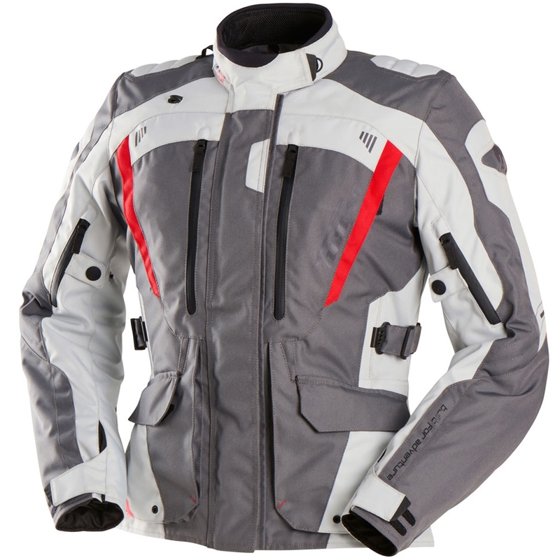 Giacca da moto da donna Furygan Apalaches Lady Evo grigio-beige-rosso
