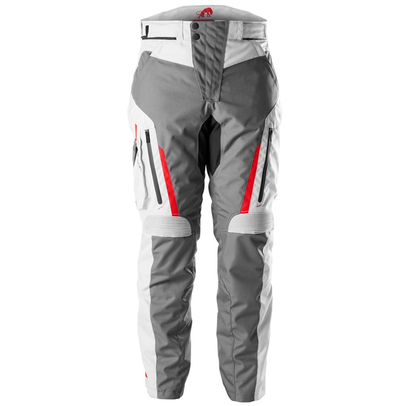 Pantaloni da motociclista Furygan Killington grigio-beige-rosso