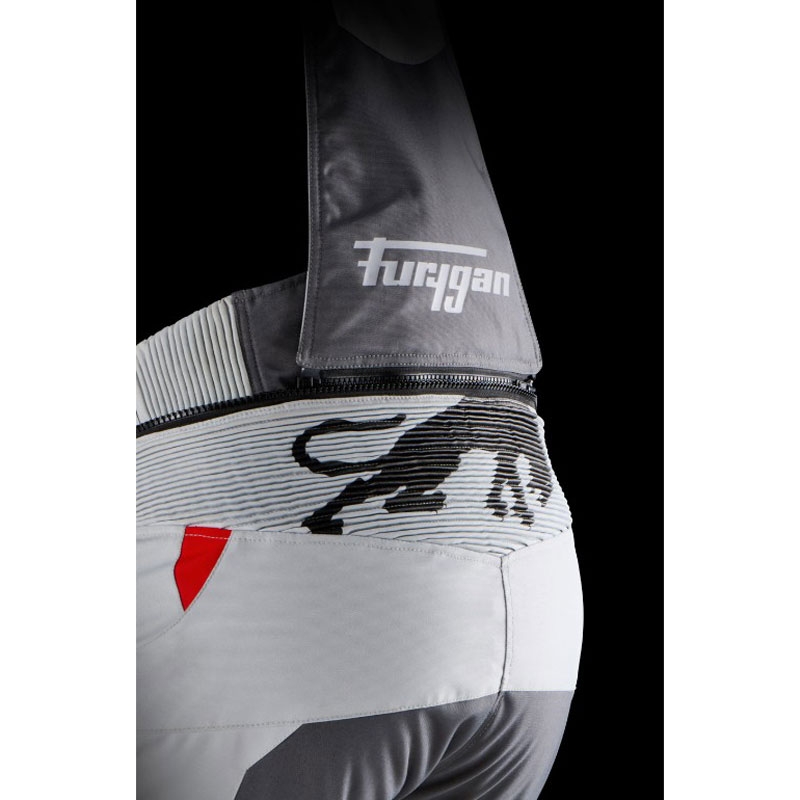 Pantaloni da motociclista Furygan Killington grigio-beige-rosso