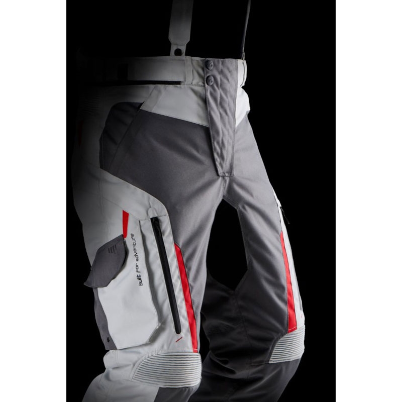 Pantaloni da motociclista Furygan Killington grigio-beige-rosso