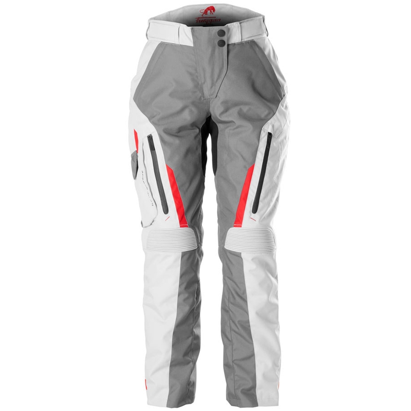 Pantaloni da motociclista da donna Furygan Killington Lady grigio-beige-rosso