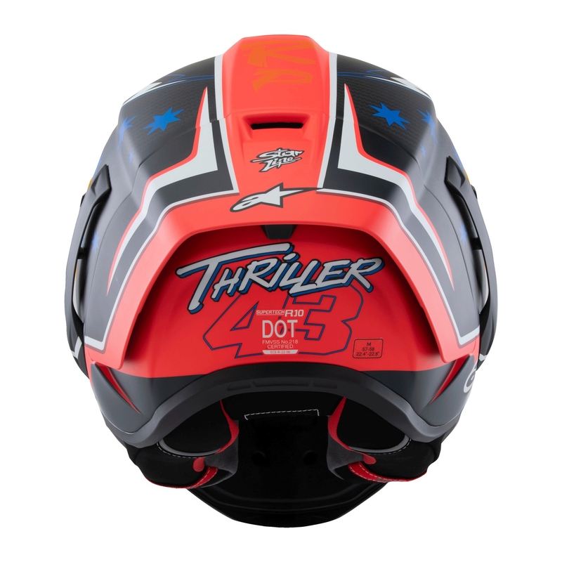 Casco integrale da moto Alpinestars Supertech R10 Limited Edition Jack Miller Carbonio opaco Rosso-Blu-Giallo-Bianco